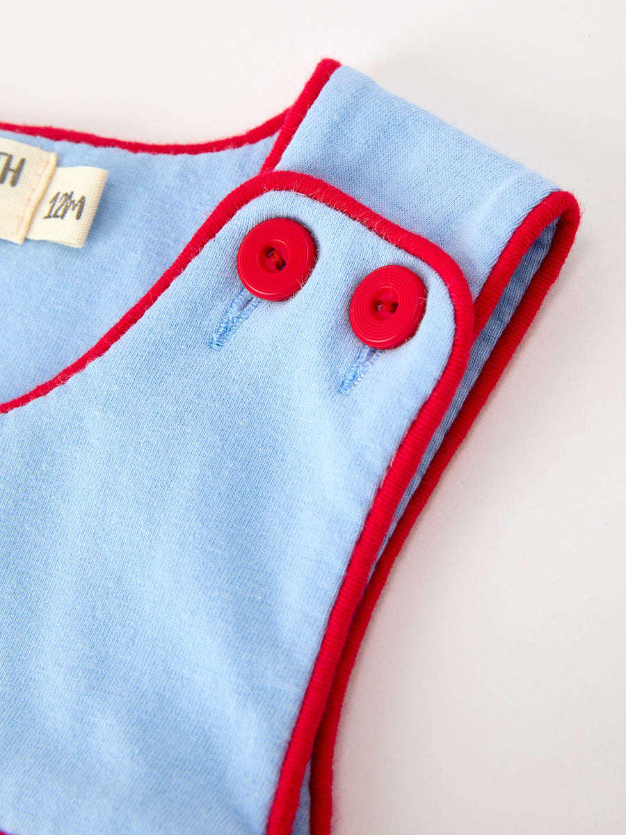 Baby Boys Valentine's Day Blue Smocked Heart Jonjon