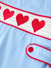 Baby Boys Valentine's Day Blue Smocked Heart Jonjon