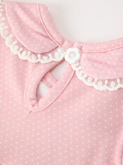 Fall Girls Pink Floral Smocked Bow Scallop Bloomer Set