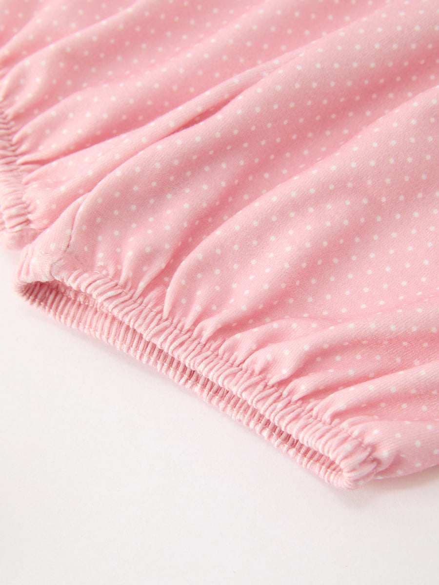 Fall Girls Pink Floral Smocked Bow Scallop Bloomer Set