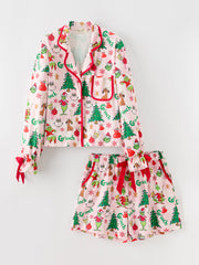 Christmas Tree Character Mommy And Me Ruffle Pajamas Set