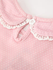 Fall Girls Pink Floral Smocked Bow Scallop Dress