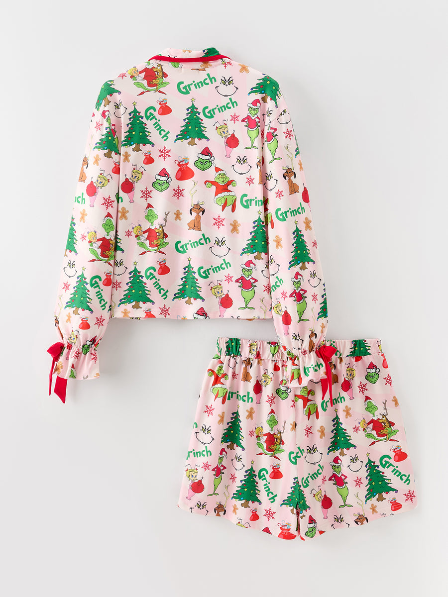 Christmas Tree Character Mommy And Me Ruffle Pajamas Set