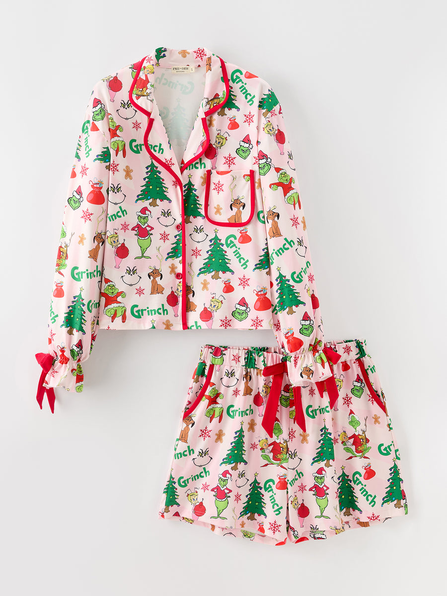 Christmas Tree Character Mommy And Me Ruffle Pajamas Set