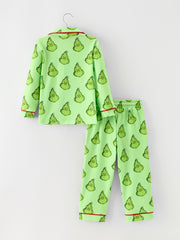 Boys Green Holiday Print Pajama Set