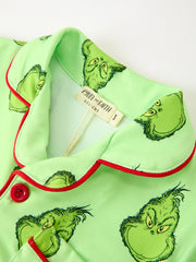 Boys Green Holiday Print Pajama Set