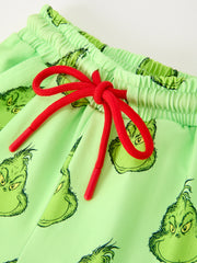 Boys Green Holiday Print Pajama Set