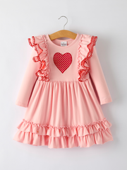 Valentine’s Day Sweetheart Pink Ruffle Girls Dress