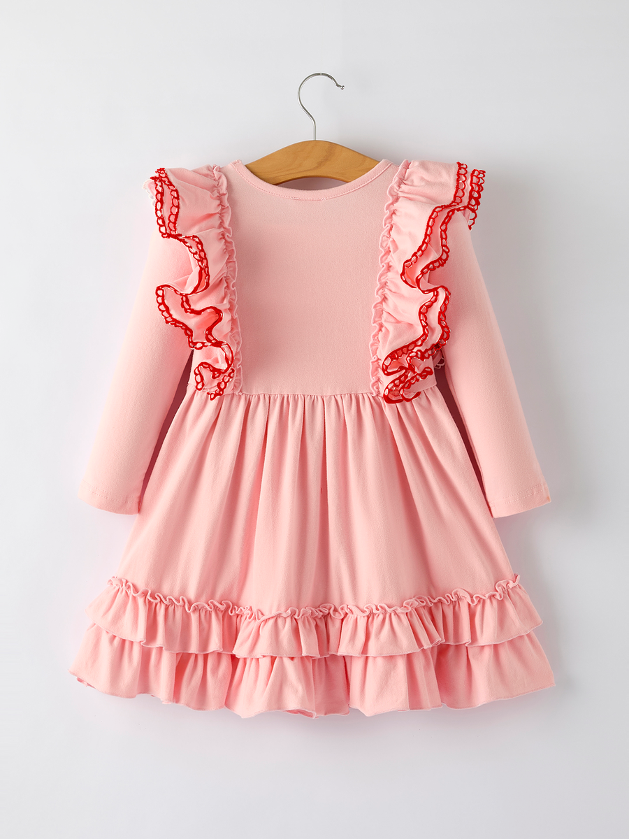 Valentine’s Day Sweetheart Pink Ruffle Girls Dress