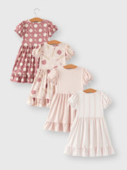 Baseball Striped Milk Silk 4-piece Dress Set