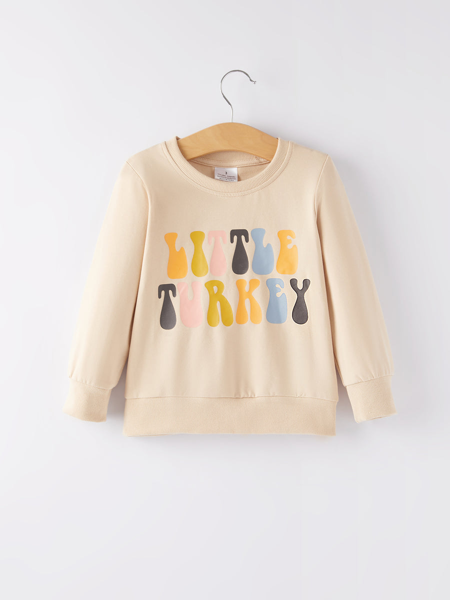 Girls Thanksgiving Letter Print Top