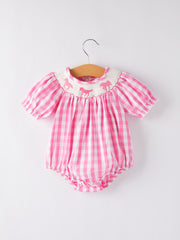 Horse Embroidery Smocking Girls Romper