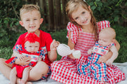 4th of July Plaid Flag Baby Boy Romper