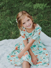 Girls Music Guitar Short Sleeve Twirl Dress