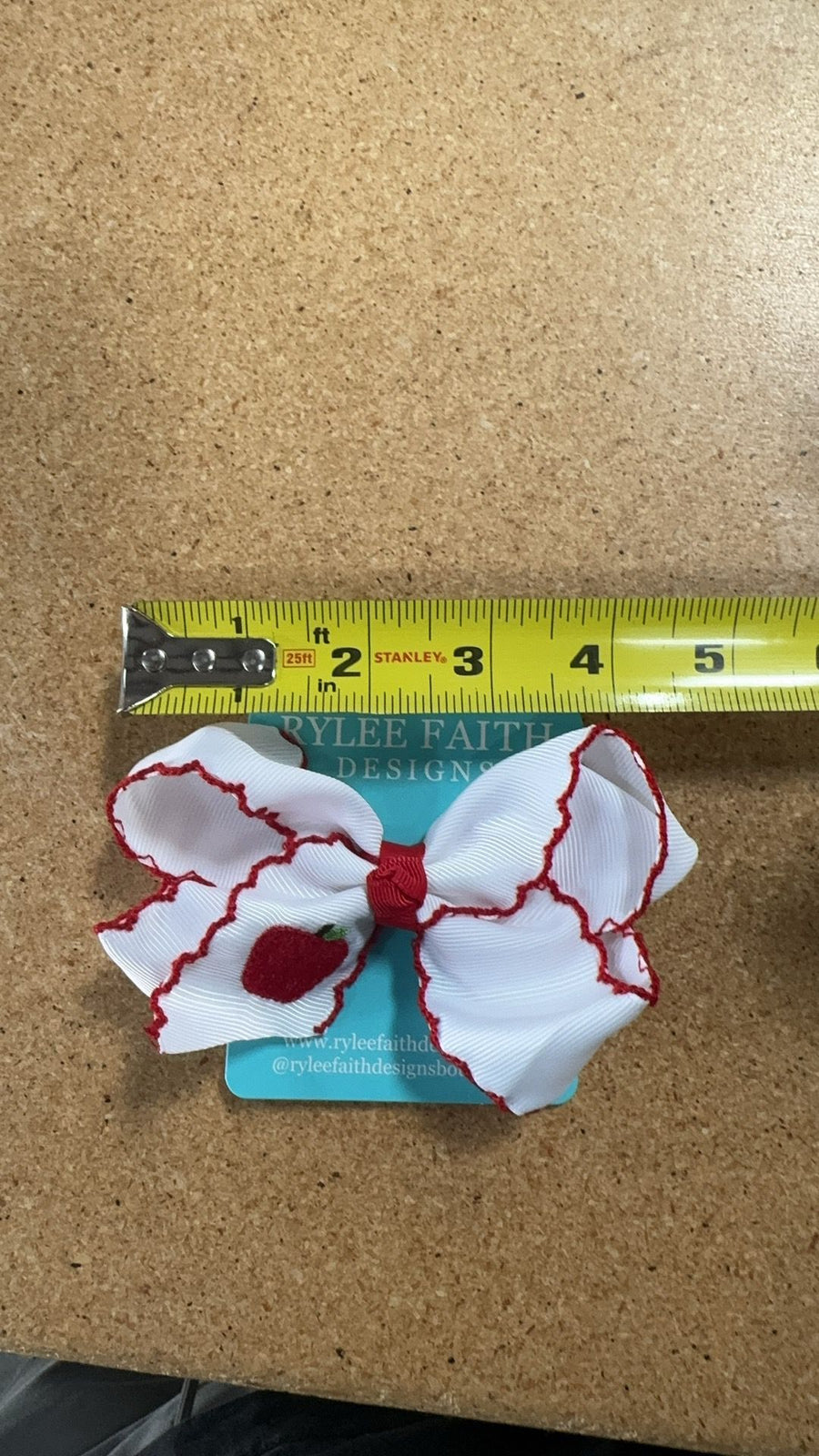 BACK TO SCHOOL Apple Bow Hairpin 4 Inch