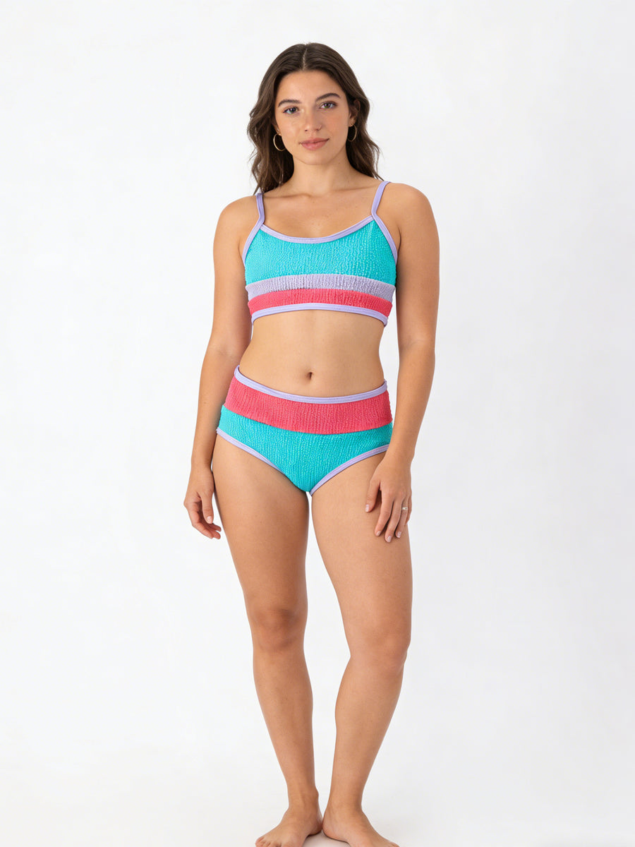 Mommy me "Blue and Red Stripes" Women's Swimsuit