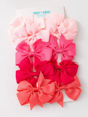 Pink Bow Hair Clip Set