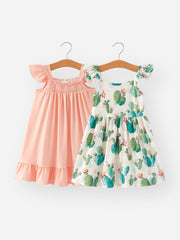 Summer Girls Cactus Dress Two-piece Set