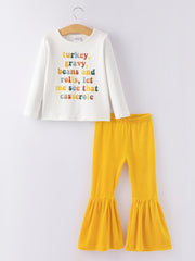 Thanksgiving Letter Print Girls Set