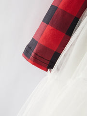 Girls Christmas Red Plaid Tutu Skirt