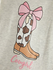 Boots Print Girls Top