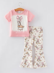 Boots Print Girls Outfit Set