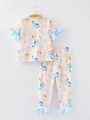 Cartoon Girls Print Pajama Outfit Set