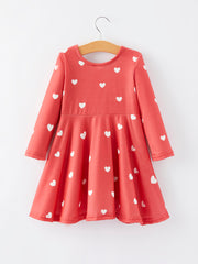 Valentine's Day Heart Print Red Dress