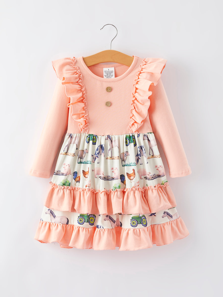 Farm Girl Ruffle Print Dress