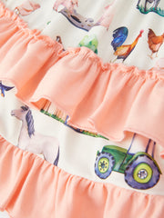 Farm Girl Ruffle Print Dress