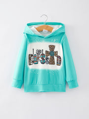 Letter leopard Animal Print four-piece Hooded Girls Top