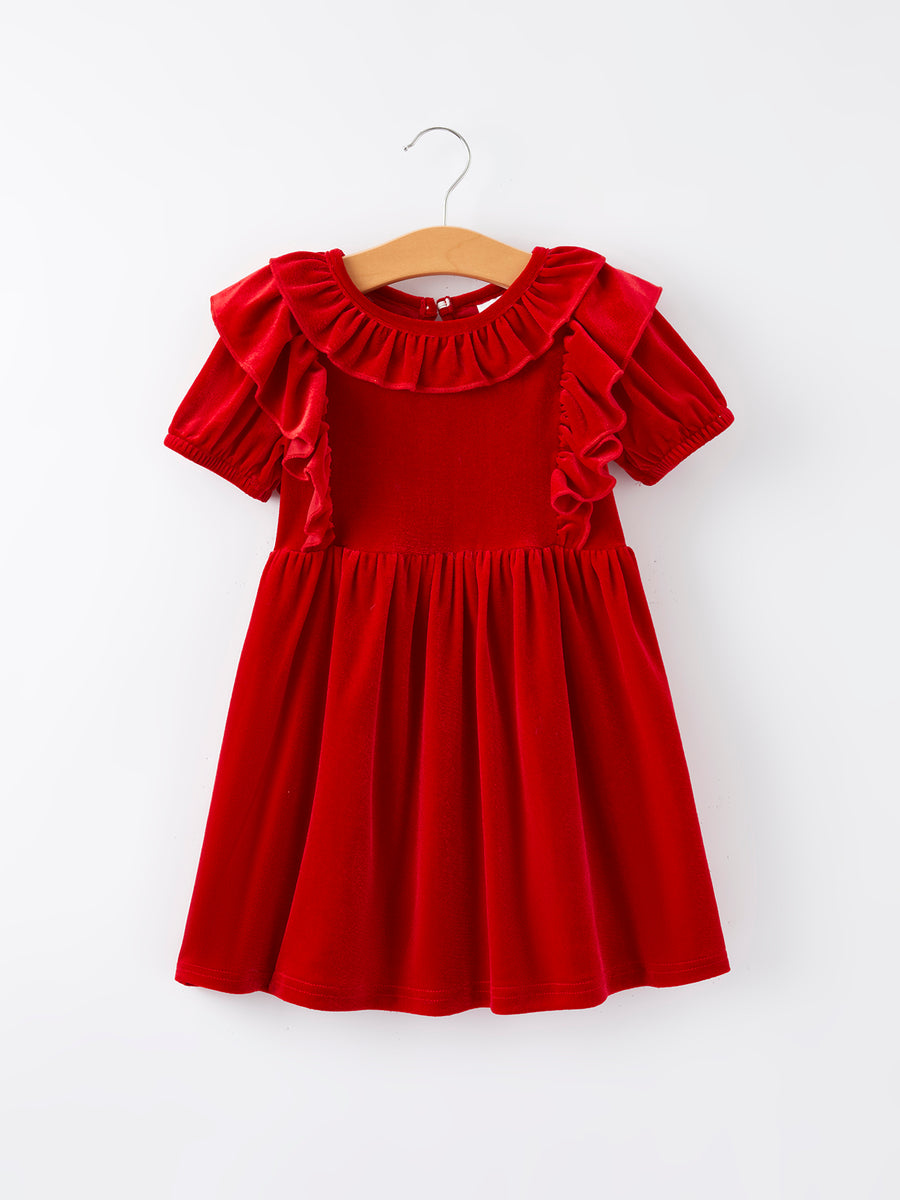 Christmas Red Velvet Girls Dress