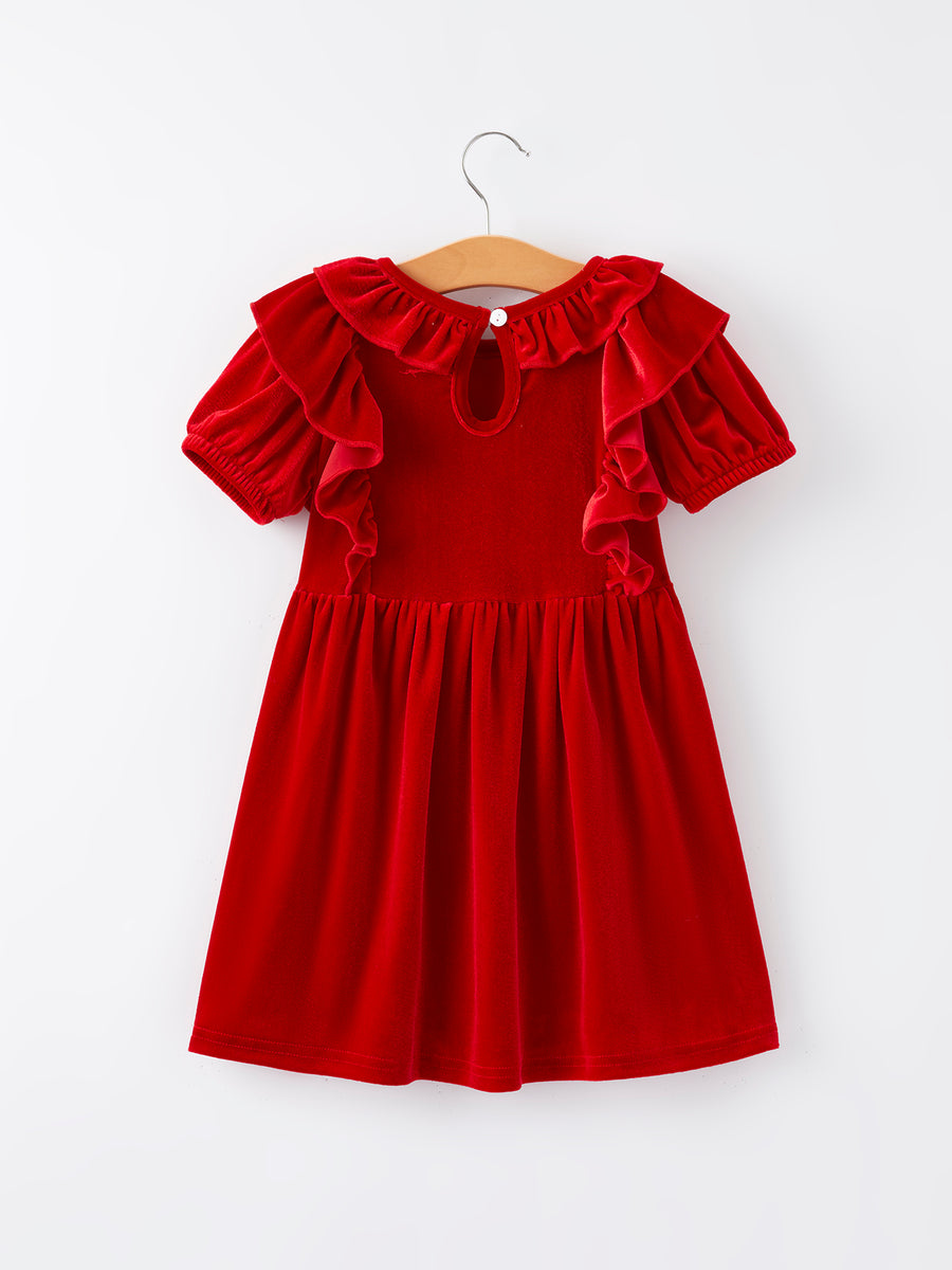 Christmas Red Velvet Girls Dress