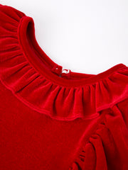 Christmas Red Velvet Girls Dress