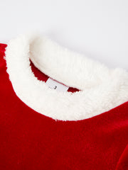 Christmas Red Velvet Girls Dress with hat