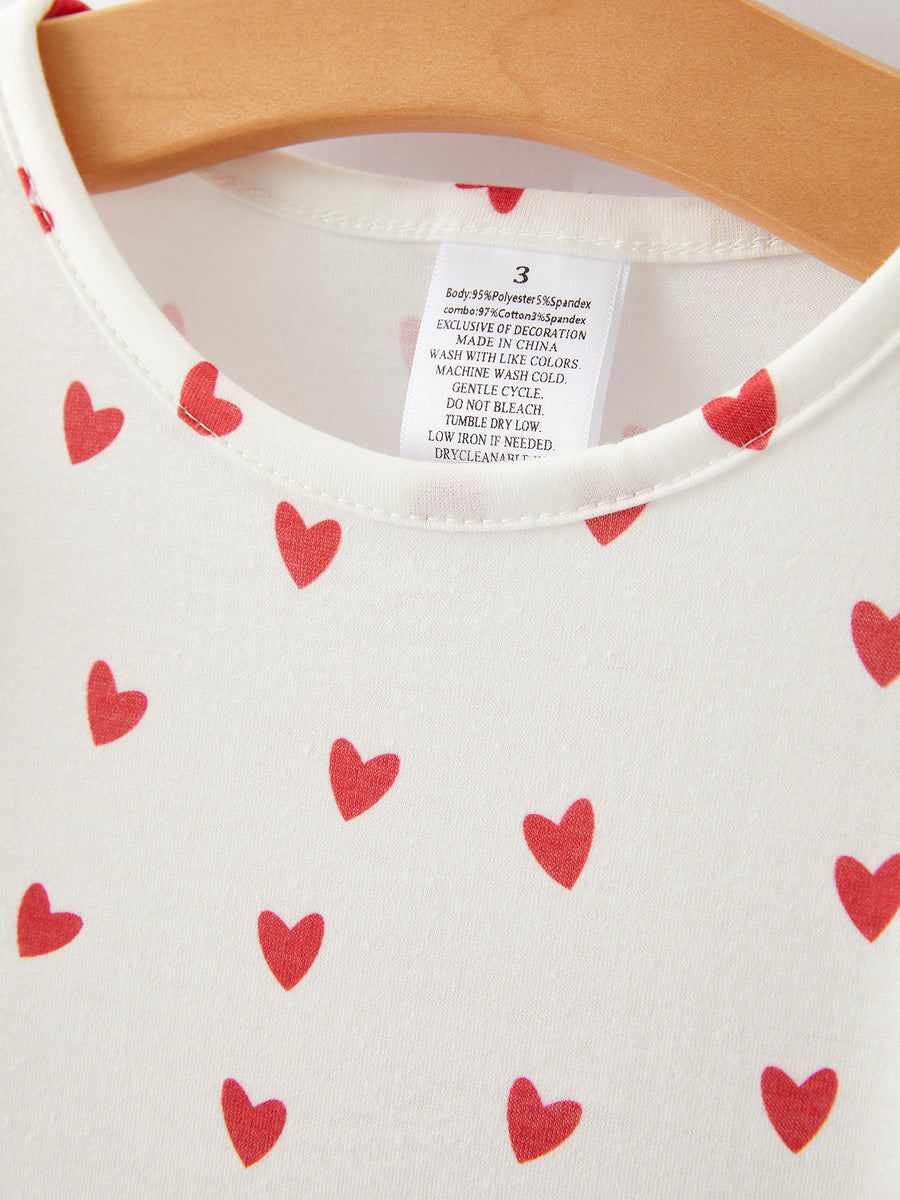 Valentine's Day Heart Print Ruffle  Pocket Dress