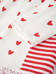 Valentine's Day Heart Print Ruffle  Pocket Dress