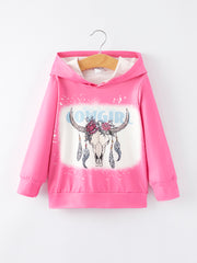 Letter leopard Animal Print four-piece Hooded Girls Top