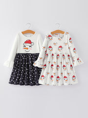 girls christmas snowmen dress  2-piece set