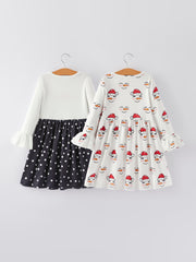 girls christmas snowmen dress  2-piece set