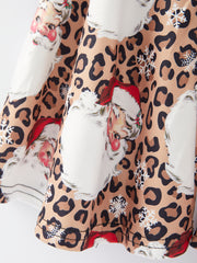 Girls Christmas "JESUS" Print Leopard Outfits Set