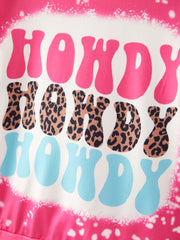 4 pieces Long sleeve Hoodies Set Letter Leopard Print