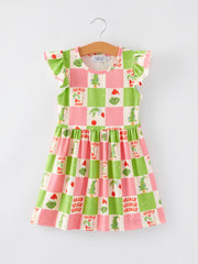 Girls Christmas Character Print Dress