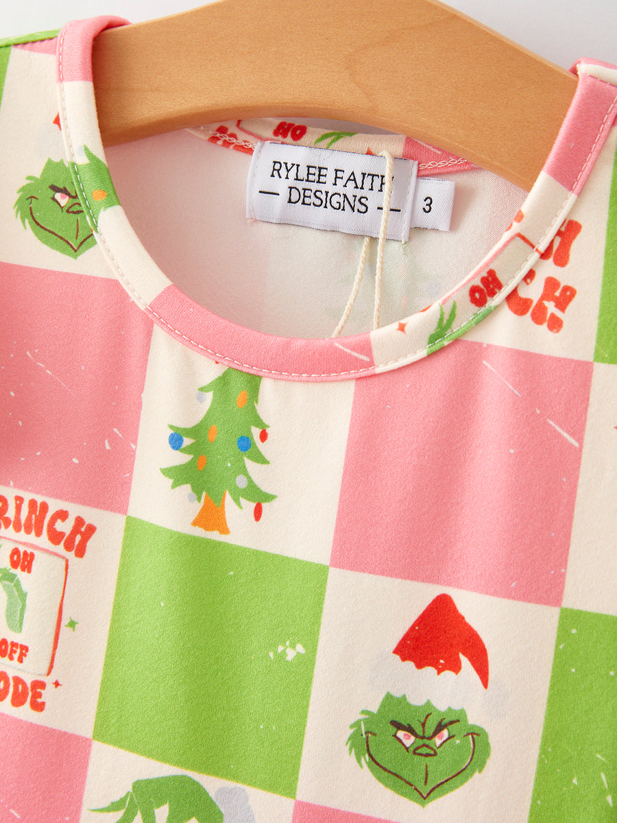 Girls Christmas Character Print Dress