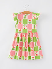 Girls Christmas Character Print Dress