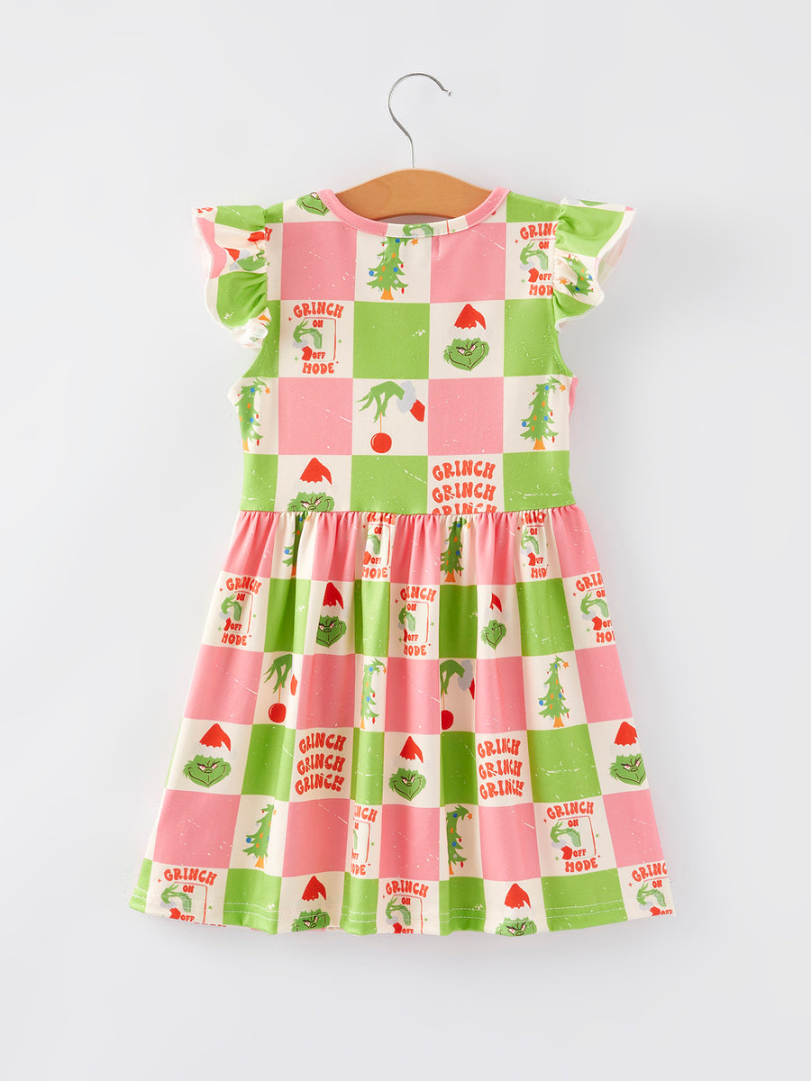 Girls Christmas Character Print Dress