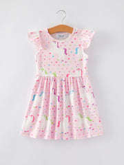 Girls Heart Horse Print Dress