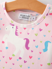 Girls Heart Horse Print Dress