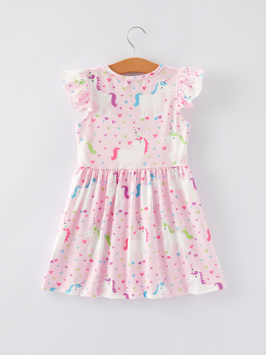 Girls Heart Horse Print Dress