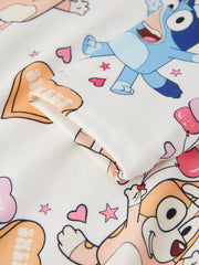 Girls Cartoon Heart Print Dress